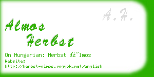 almos herbst business card